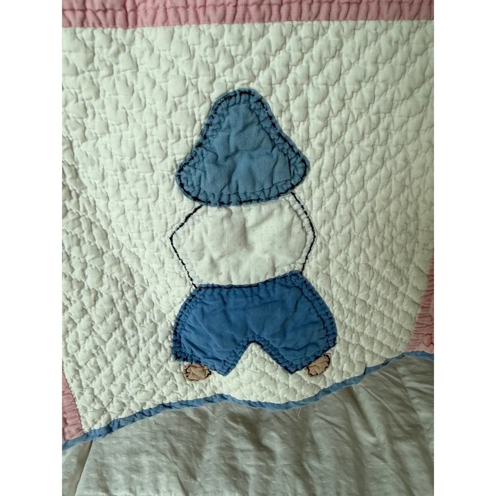 Vintage Pink and Blue Baby Quilt